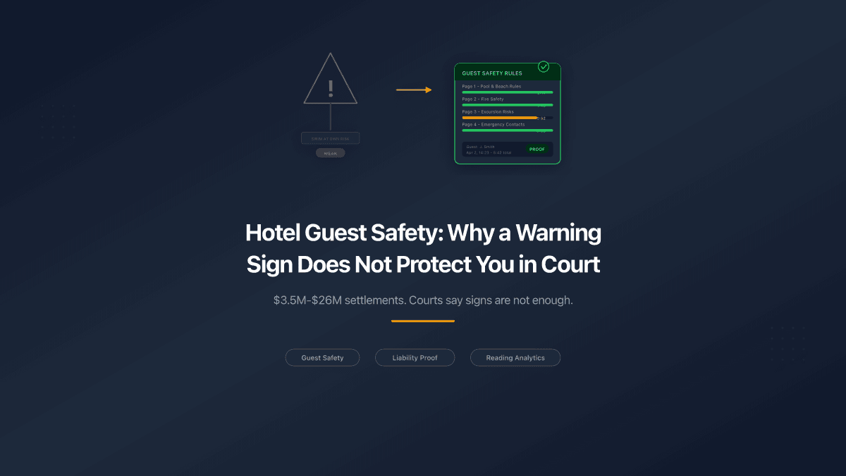 Hotel Guest Safety: Why a Warning Sign Does Not Protect You in Court