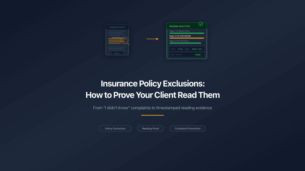 Insurance Policy Exclusions: How to Prove Your Client Read Them