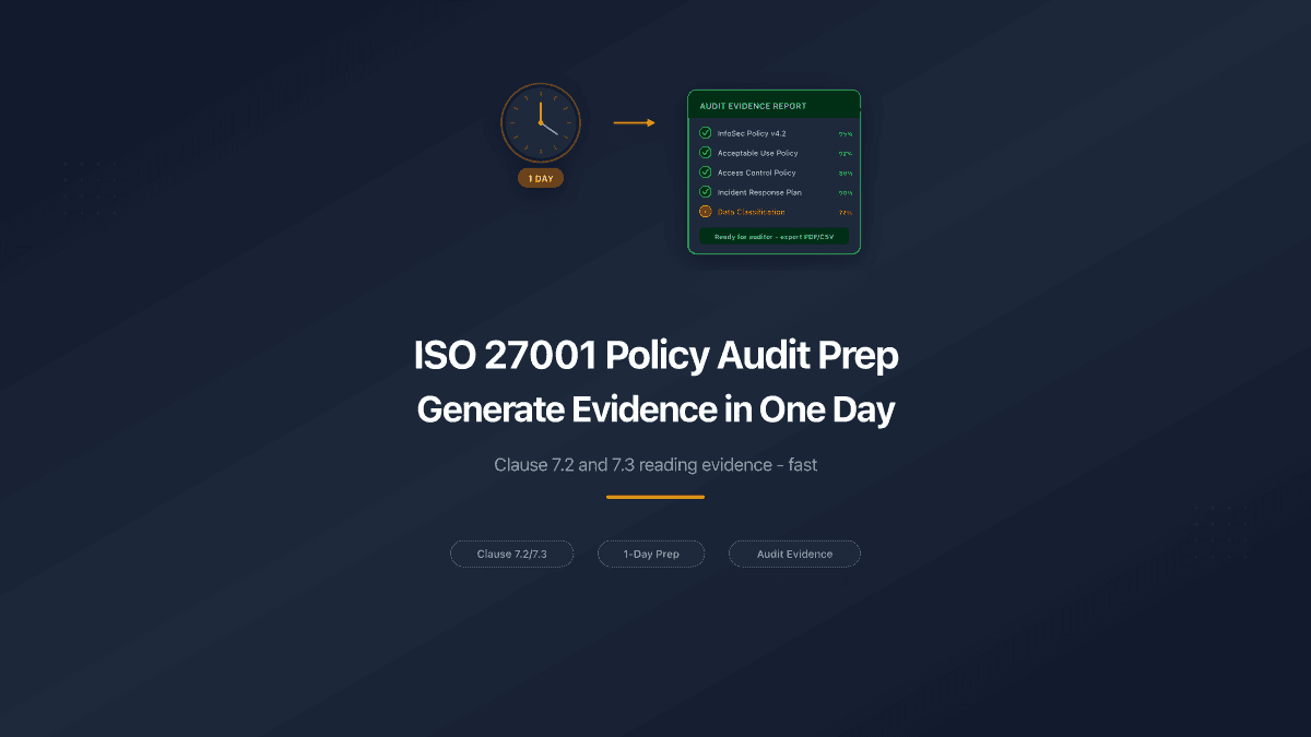ISO 27001 Policy Audit Prep: Generate Evidence in One Day