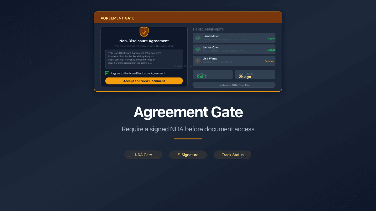 Require a Signed Agreement Before Document Access