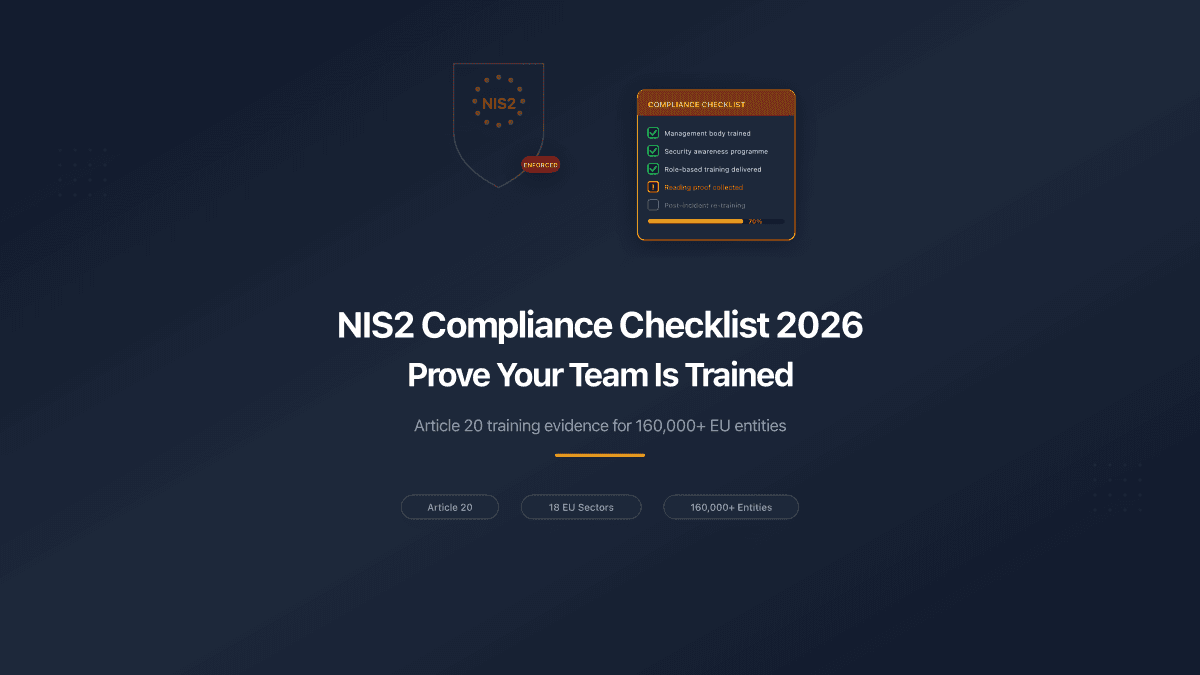 NIS2 Compliance Checklist 2026: Prove Your Team Is Trained
