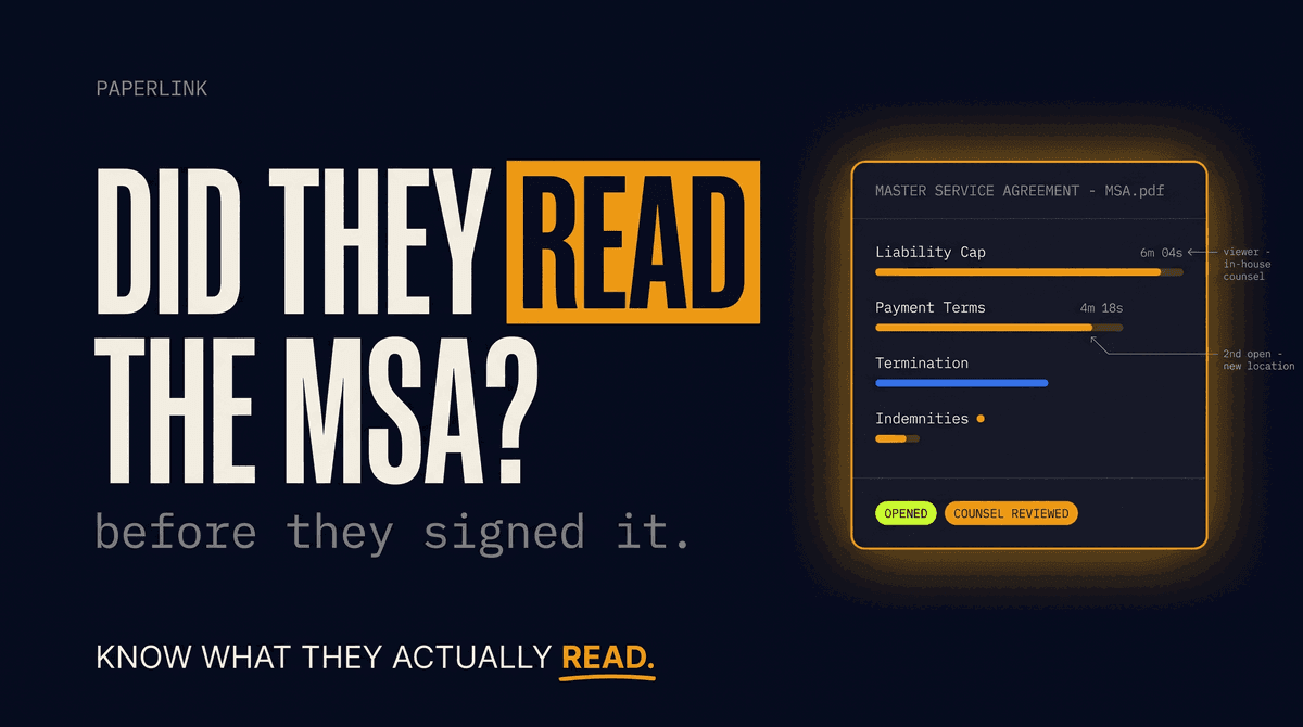 How to Know If Your MSA Was Read Before It Was Signed