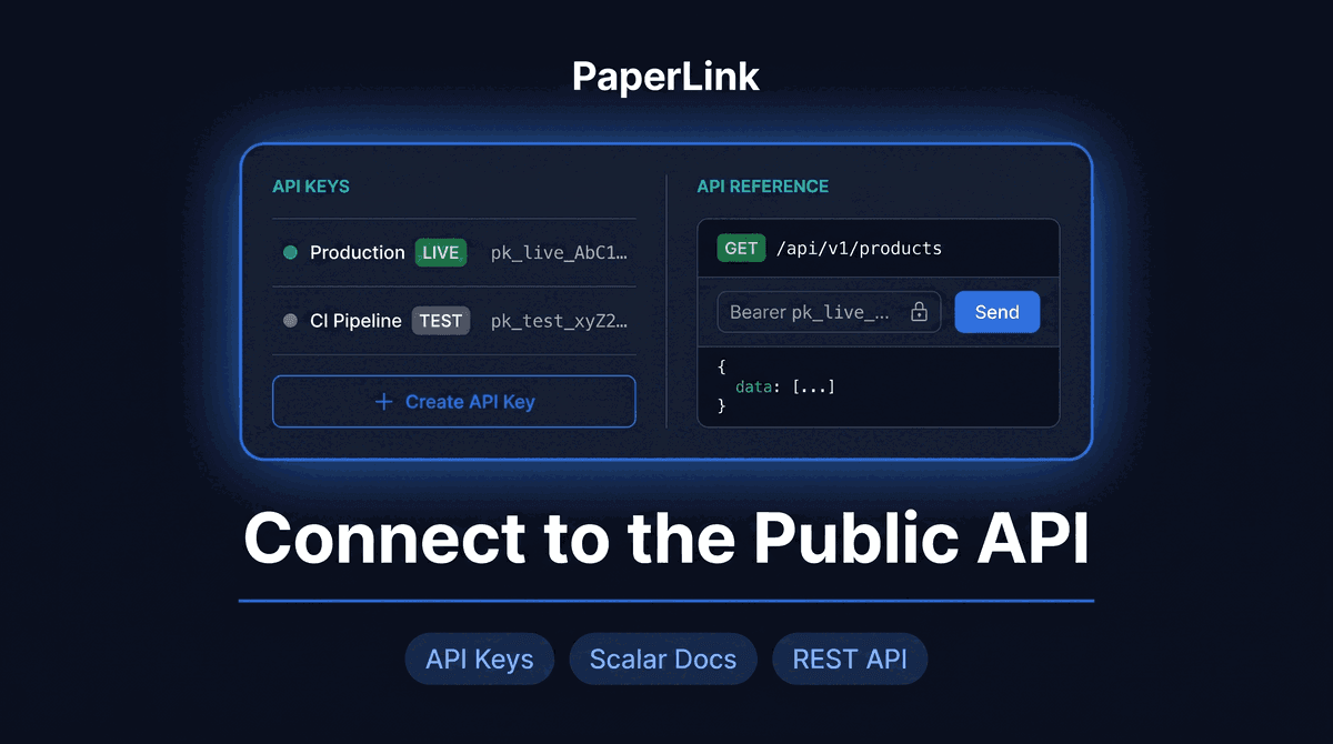 Connect to the PaperLink Public API