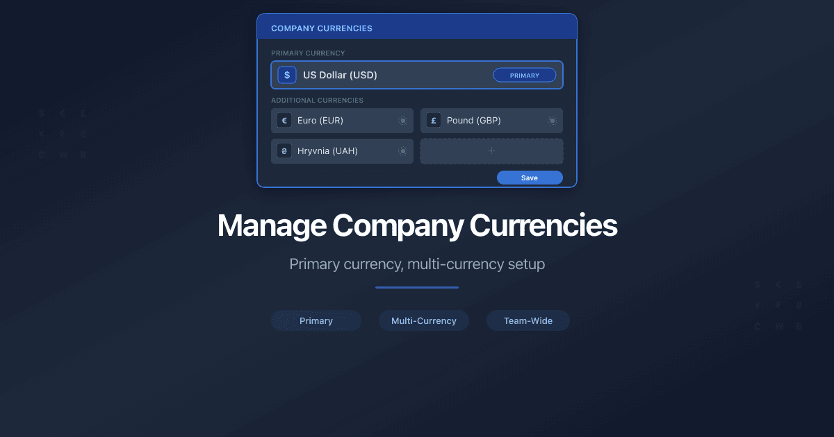 Manage Company Currencies