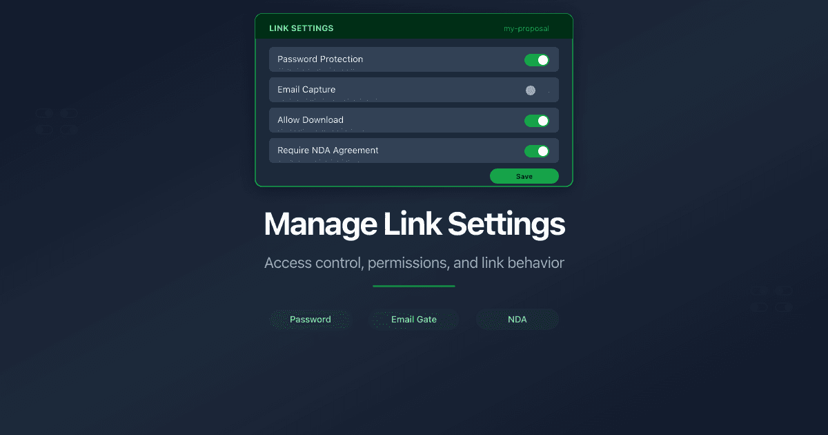 Manage Link Settings
