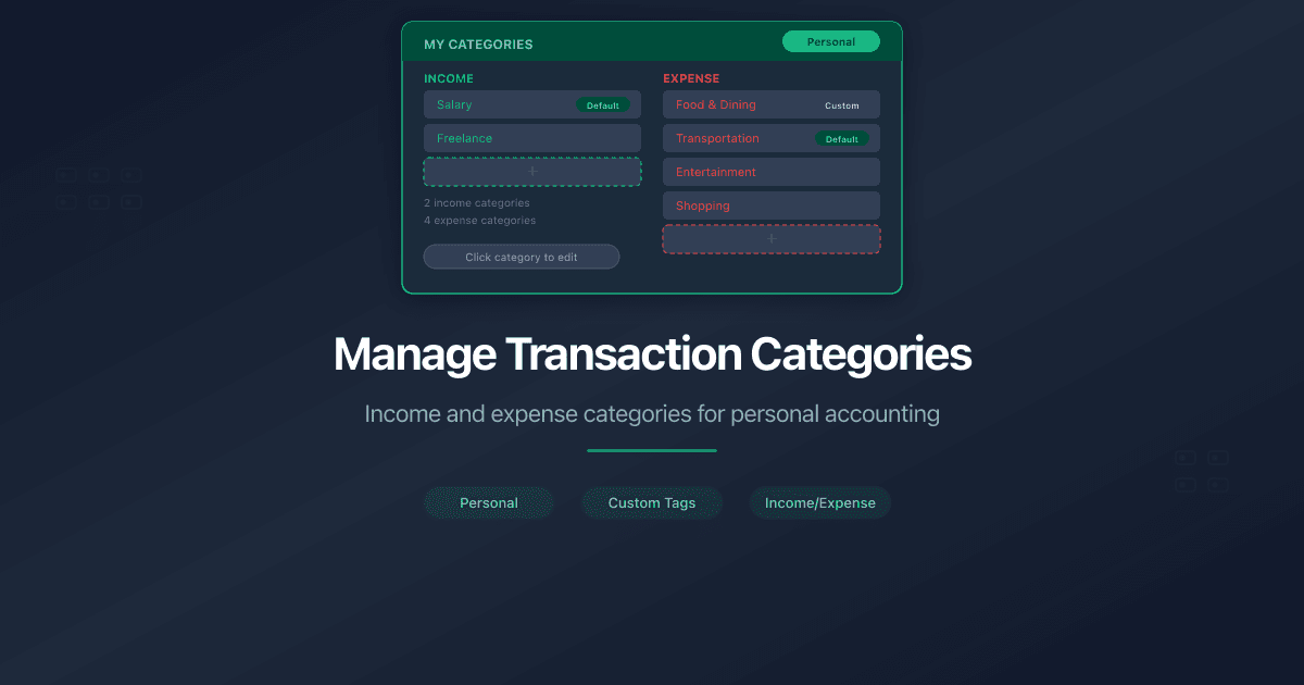Manage Transaction Categories