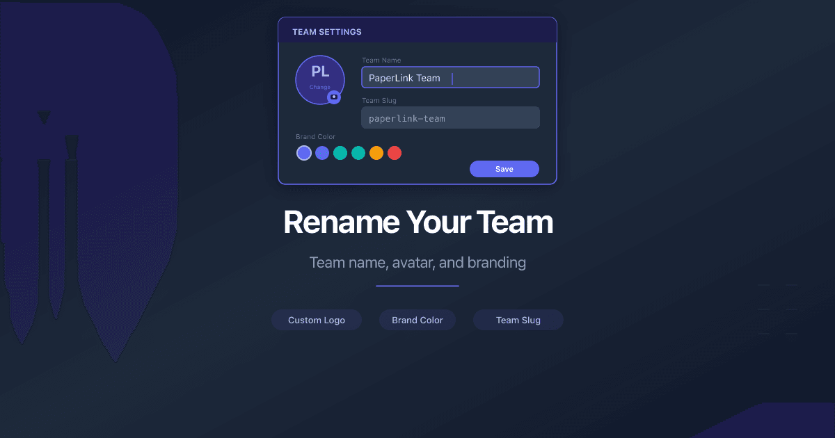 Rename Your Team and Update the Logo