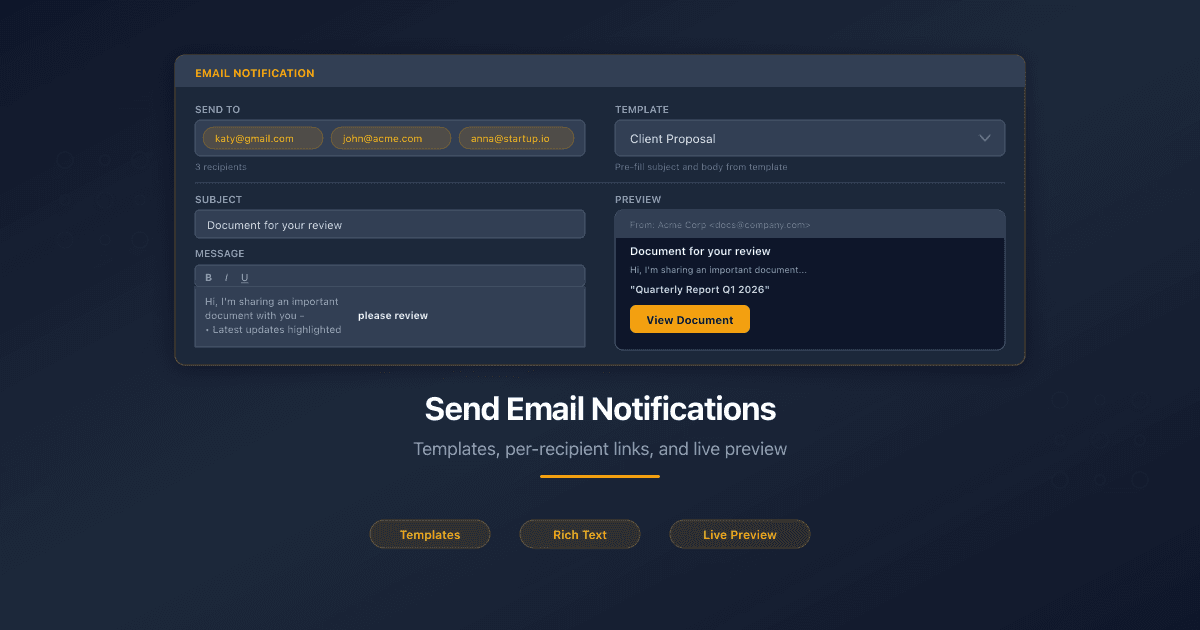 Send Email Notifications When Sharing Documents